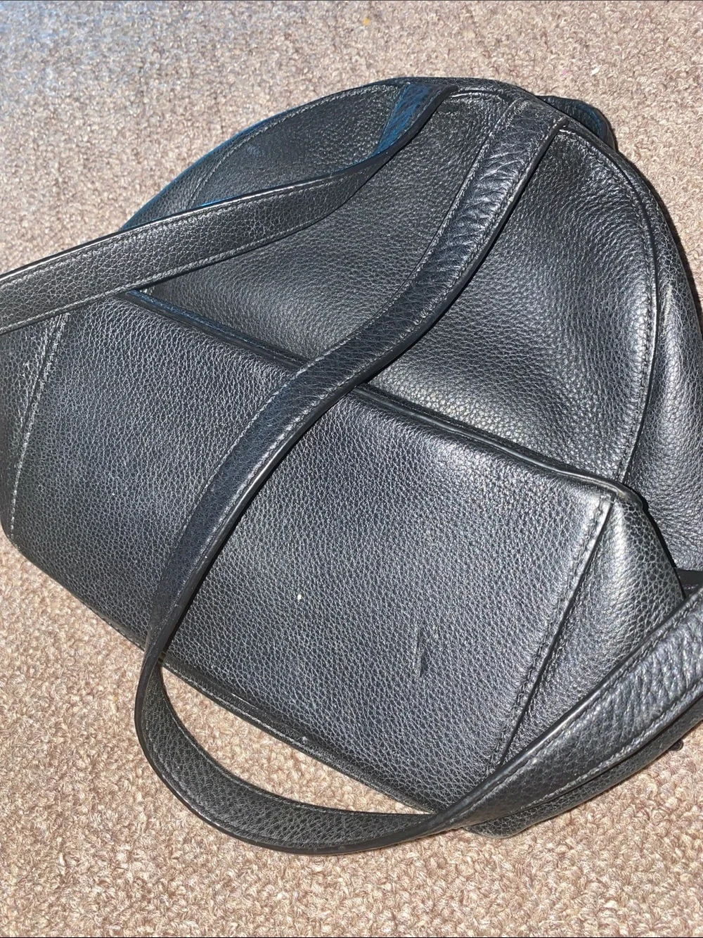 kate spade Black Leather Mini Backpack with Front Zip Pocket